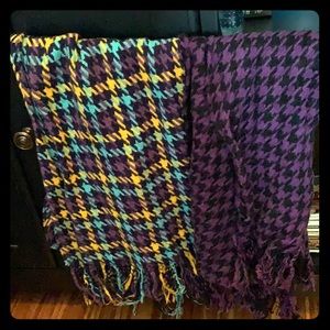 Two Winter Scarves, Star Houndstooth Pattern